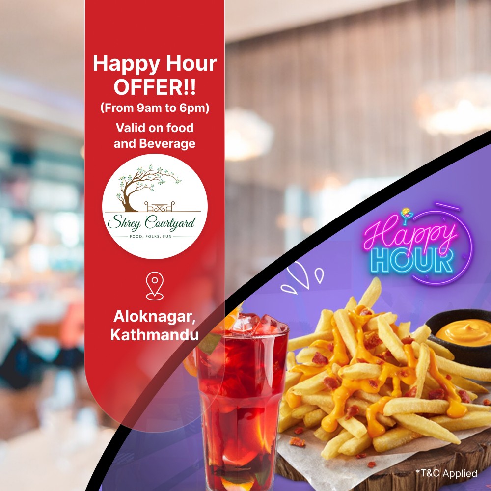 20% off on food and beverage on 9am-6pm at Shrey Courtyard