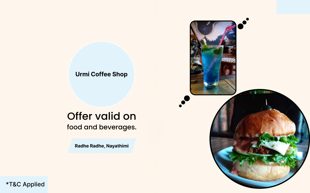 15% off on food and beverages at Urmi Coffee Shop